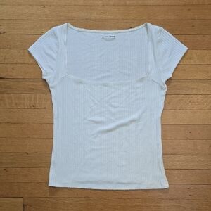 Reformation Jeans, Square Neck Ribbed Top, Cream, VGUC, Women's  L